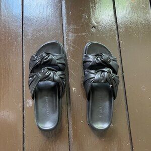 Dear Frances Black Tye Slides